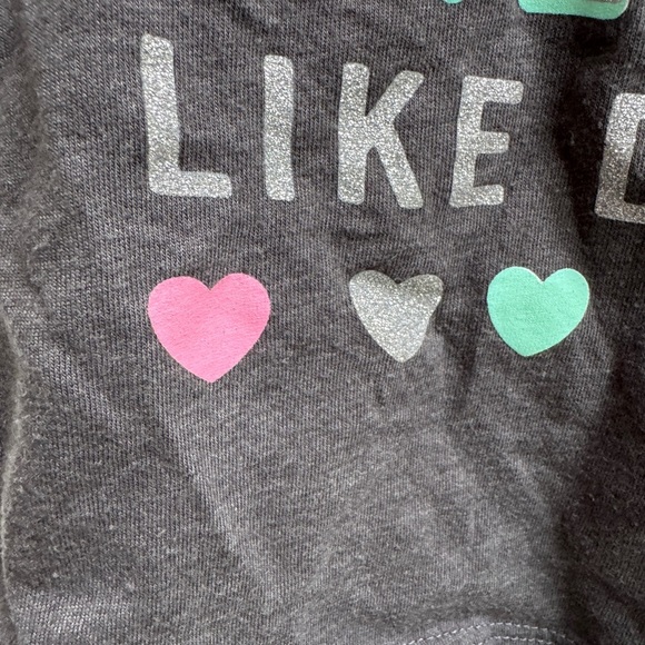 The Children's Place 3T Gray and Pink Mommy & Daddy Short Sleeve Tee Shirt - Picture 3 of 5